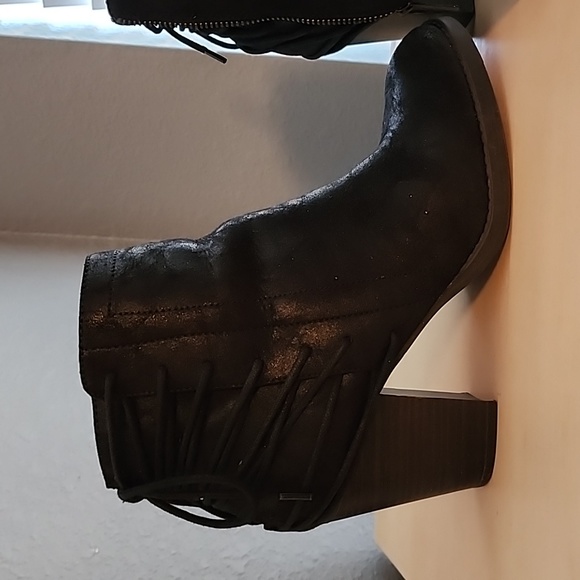 Womens black leather ankle boot size 10 - Picture 4 of 6